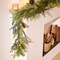 Christmas Garland with Lights, Prelit 9ft Lighted Norfolk Pine Garland, Battery Operated Greenery Garland Christmas Decorations for Mantle and Stairs, Home Decor Indoor Outdoor
